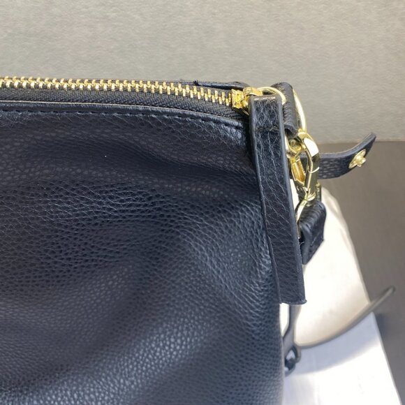 Steve Madden Black Leather,Crossbody Bag,Adjustable Strap,‎ Purse,Zipper - Picture 8 of 9